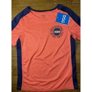 DSG Youth XS 6-7 Athletic Shirt Orange Blue Basketball Playoffs 1989 NWT